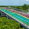 China Gold Supplier Long Water Slide , Inflatable Water Slide the City