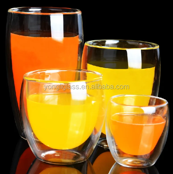 Wholesale cheap drinking glass ,double sided drinking glass,double wall glass