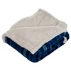 Energy-Saving Cuddly 100% Polyester Blue Blanket