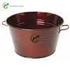 Powder coated metal red colored outdoor large garden flowers pot