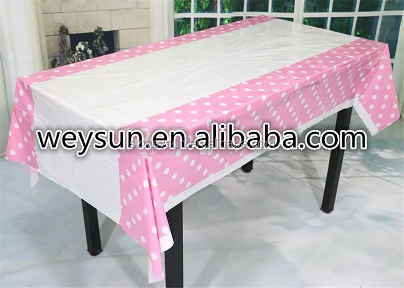 Plastic Polka Dot Party Tablecloth Wedding Plastic Table Cover Baby