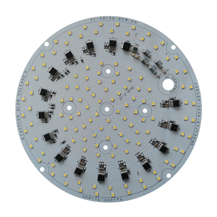 80W 120lm/W CE RoHs certification smd round circuit board 220V DOB driverless led module pcb pcba  for explosion-proof lights