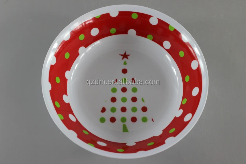 Christmas Melamine Suop bowl Xmas 8inch Plastic round bowl