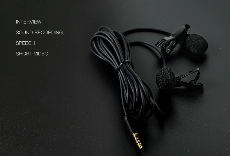 Good Quality Dslr Phone Clip Dual Lavalier Microphone For Iphone