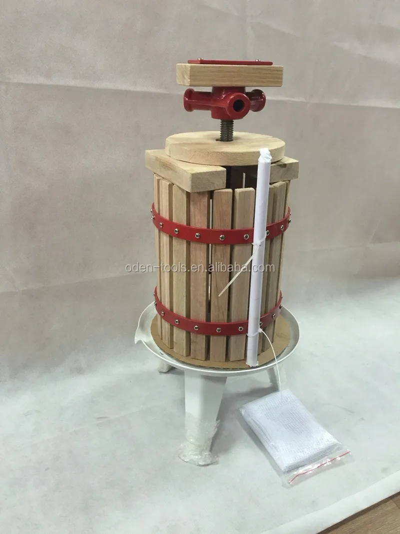 High Quality Basket Fruit Press 6l & Manual Wooden Juice /grape /apple