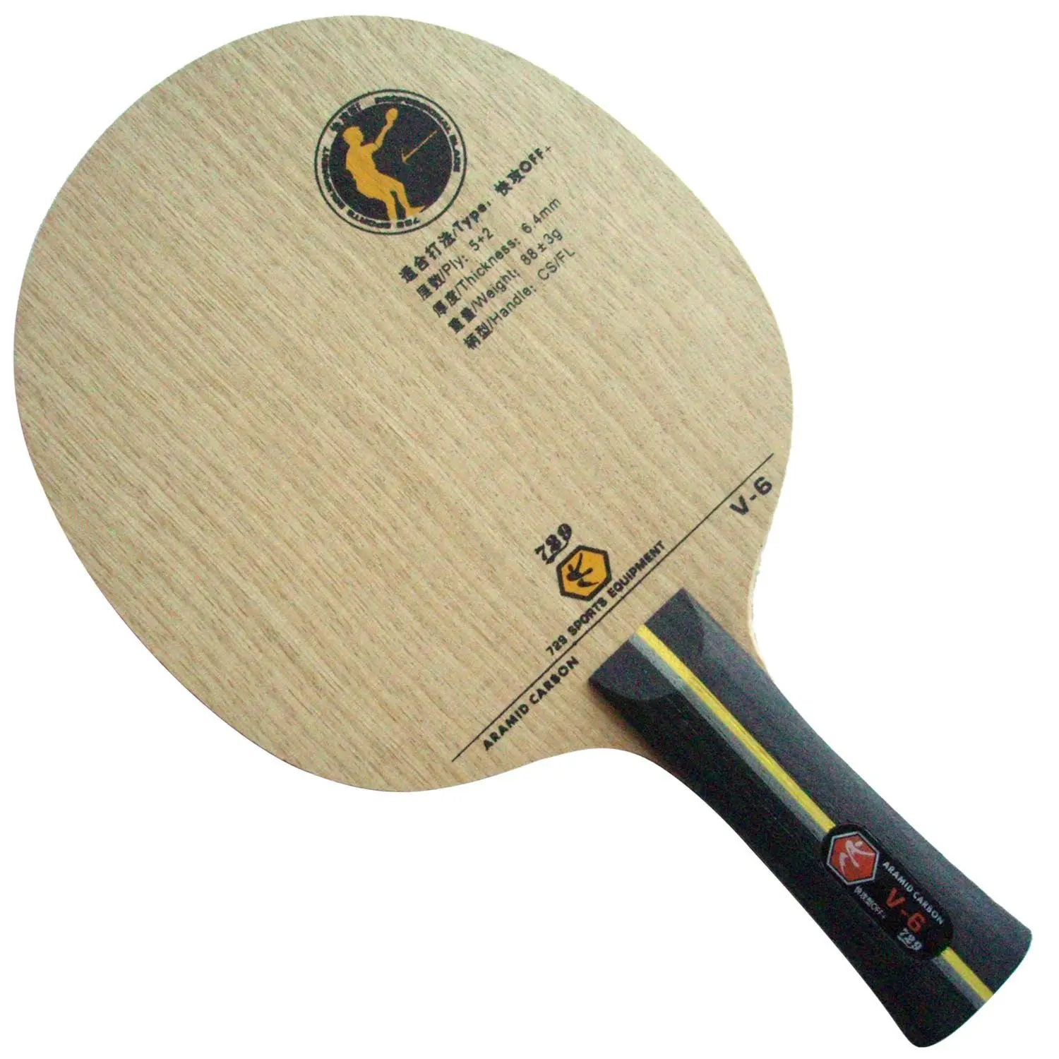 729 V-6 Aramid Carbon FL Table Tennis Blade