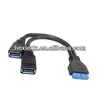 2 Port USB 3.0 A Female to 20 Pin Header Cable Internal Motherboard Connector cable