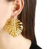 KM new 2018 Japan and South Korea retro style hollow out metal sequins maple leaf earrings womens dubai gold jewelry earring
