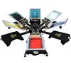 8 Color 8 Stations screen printing equipment with IR dryer and High efficient LED UV vaccum exposure machine set