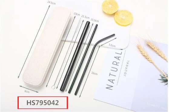 HS795042, Huwsin Toys, Wholesale Custom Logo Reusable Stainless Steel Drinking Straws, Metal Straw with brush