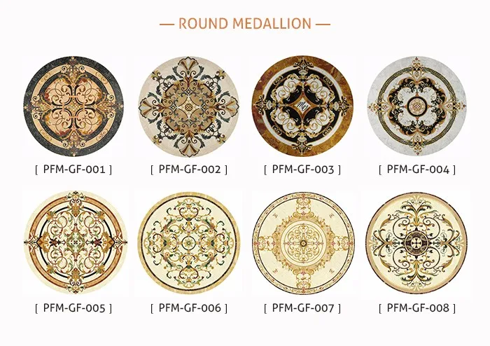 Popular natural stone waterjet special marble inlays medalion flooring