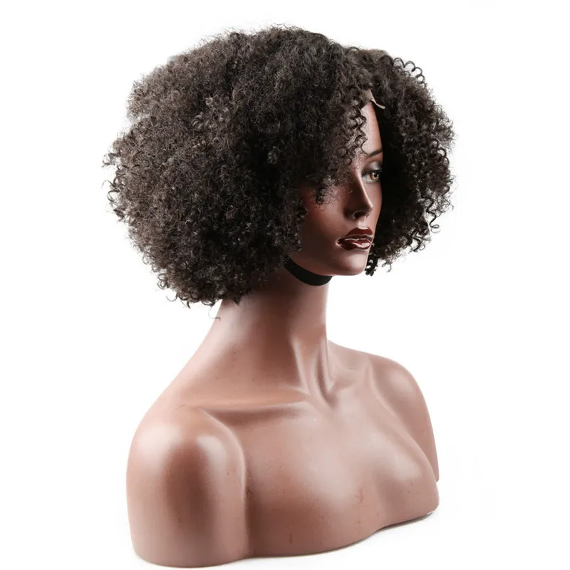 Mongolia Short Puff Afro Kinky Curly Human Hair Wigs Puf Natural African  Lace Front Wigs For Black Women - Buy Afro Kinky Curly Human Hair Wigs,Lace  Front Wigs,Wigs For Black Women Product