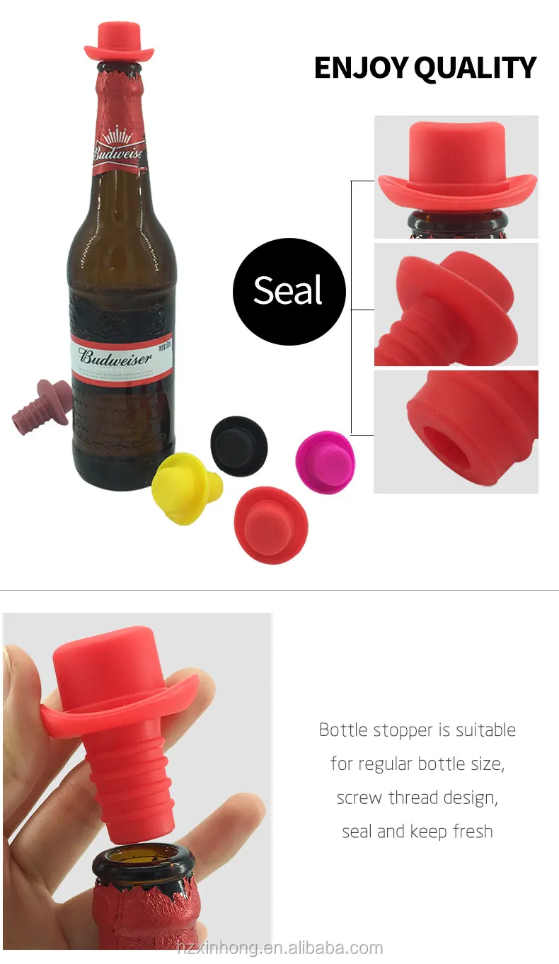 Fda Silicone Wine Whisky Bottle Stopper Novelty Custom Reusable Keep ...