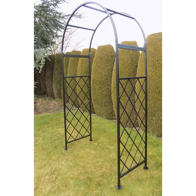 Unique vintage economical type wrought iron metal wedding garden arch with gate for plants climbing
