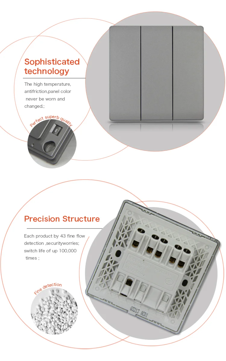 Hot selling products England standard three pin socket and small button switch with lamp