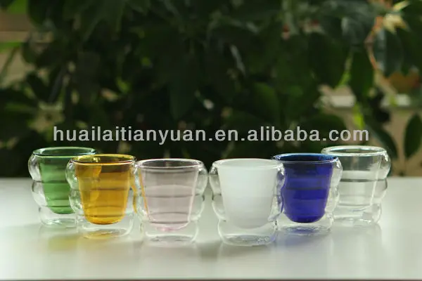 heat resistant hand made colored glass tea sets