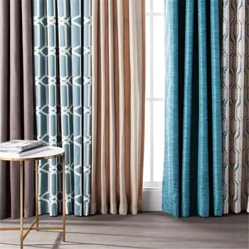Rf 433mhz Remote Control Motorized Curtain Printing Blackout Curtain Somfy Motorized Curtains