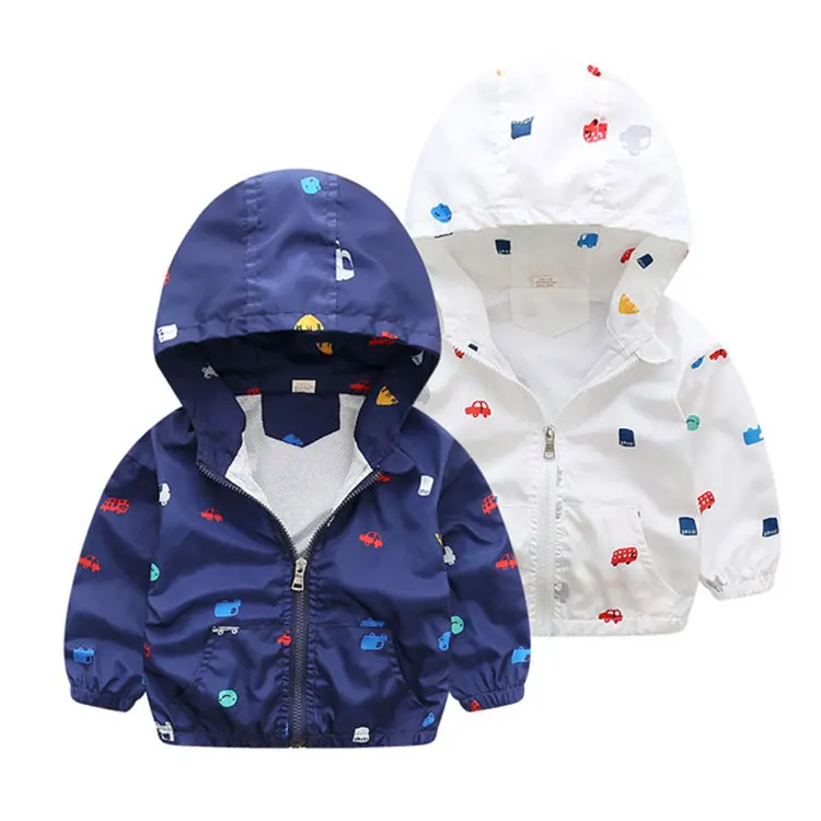 Wholesale Fashion Kids Windbreaker Jackets Little Boys Coat With Hooded