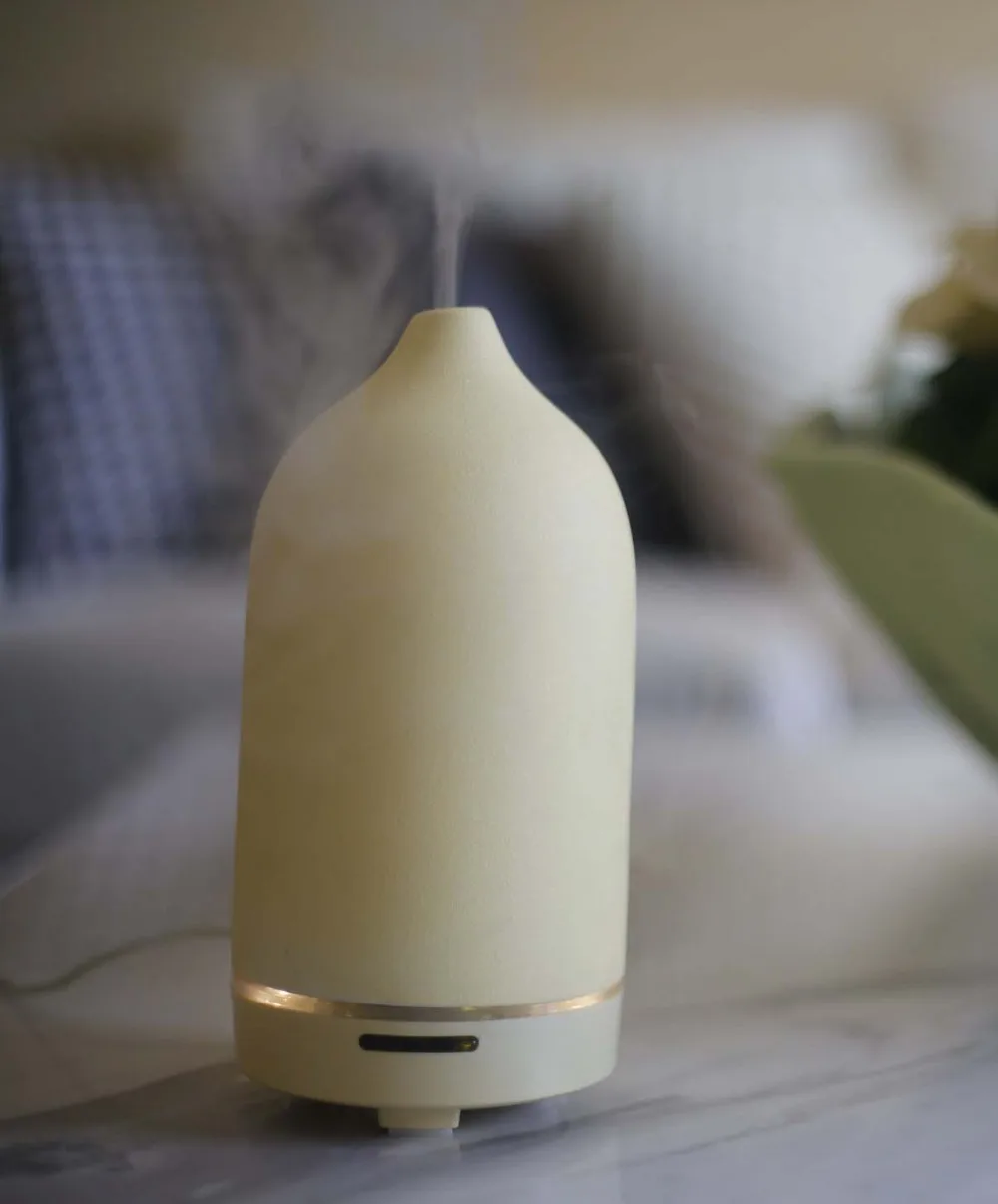 2018 Bezz Large Ceramic Humidifier Ultrasonic Fragrance Aromatherapy Porcelain Music Wood Aroma