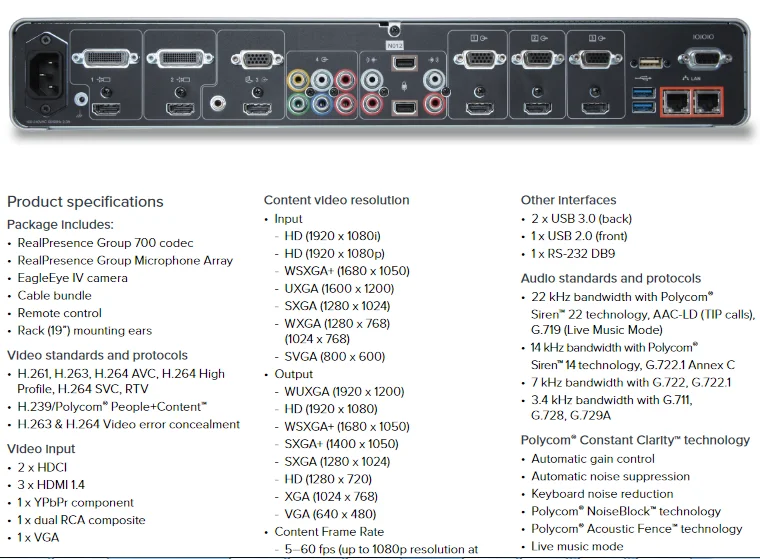 polycom realpresence group 系列 realpresence group 700 顶级线