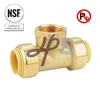 NSF lead free brass Push fit FNPT tee fitting for drinking water