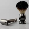 high quality Traditional type exclusive black double edge blades shaving kit men shaving set brush safety razor