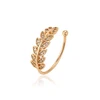 15288 beautiful ladies jewelry leaf shaped zircon inset finger ring for sale