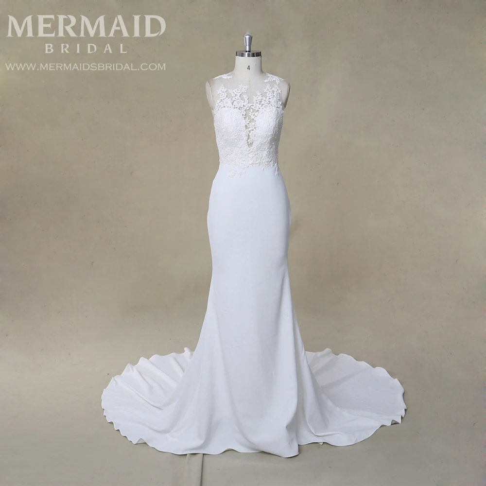 発行セクシーな本物のサンプルレースクレープマーメイドウェディングドレスブライダルガウン Buy Long Trail Wedding Dress Crepe Mermaid Wedding Dress Wedding Dress 17 Product On Alibaba Com