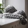 Giant Acrylic Blanket Super Chunky Australia Merino acrylic Wool Hand Made Hand Woven Chunky Knit Throw Rug Blanket