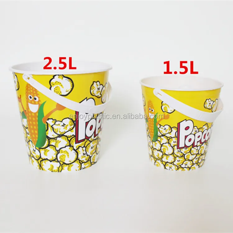 88 Oz.custom Printed Reusable Plastic Popcorn Bucket With Handle And