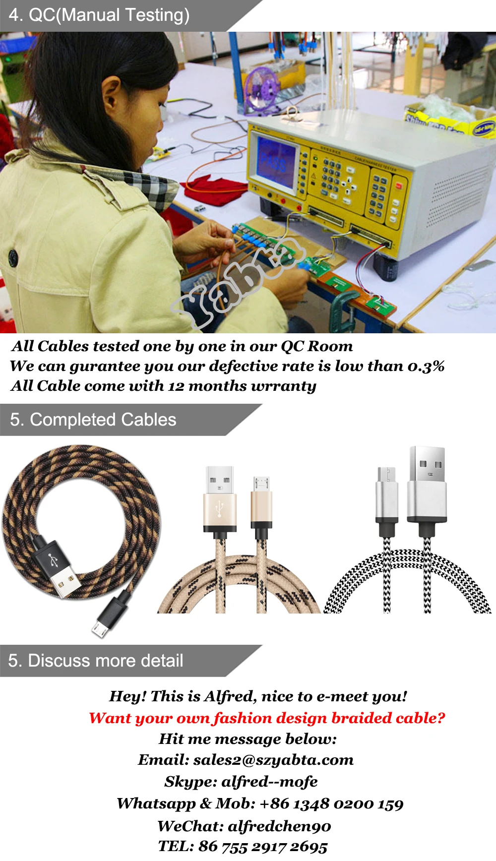 For iPhone Fabric Woven 8 Pin to USB Cable