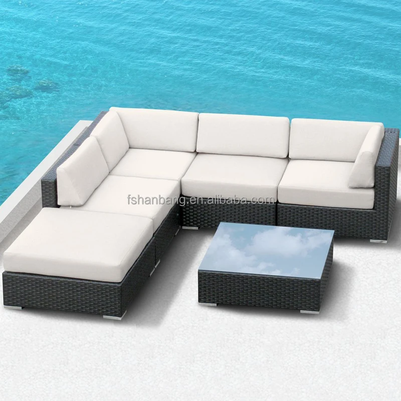 Al aire libre jardín patio que forma de polietileno de mimbre de ratán