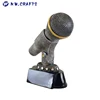 Silver Microphone Trophy Karaoke Singer Award DJ Colored Mic Announcer Emcee Engraved Plate Available Upon Request