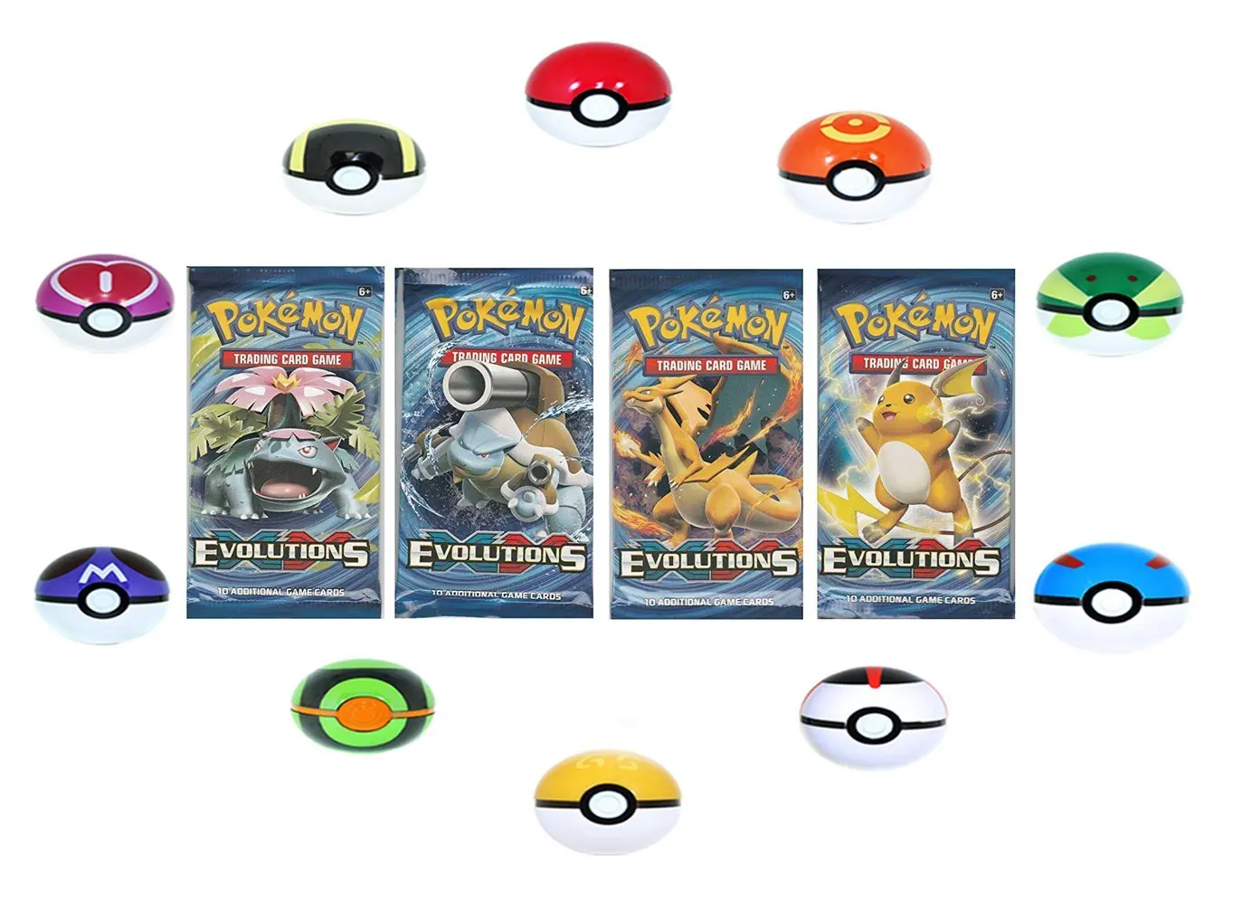 4 Pack Pokemon Xy Evolutions Booster Pack Factory Sealed With Free Random Pokemon Ball