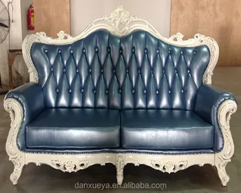 French Provincial Leather Sofa Good Price 24k Silver Gloden Oak Wood Living Room Furniture Sets A02 Style
