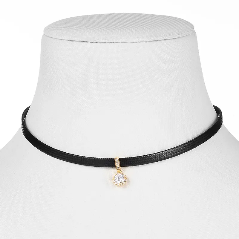 时尚饰品黑色批发 chocker 女士项链皮革 5-2723 #47