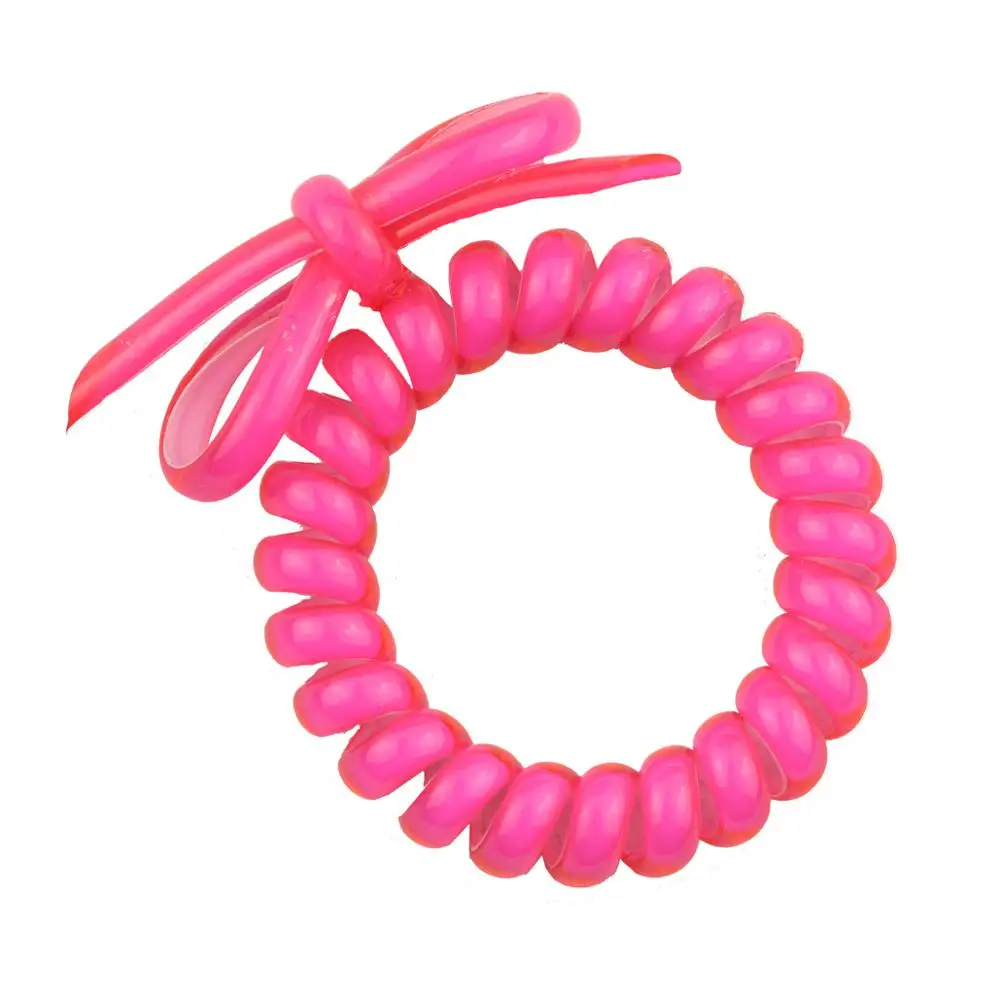 Wholesale Blue Phone Wire Cord Plastic Spirals Hair Bobbles Orange