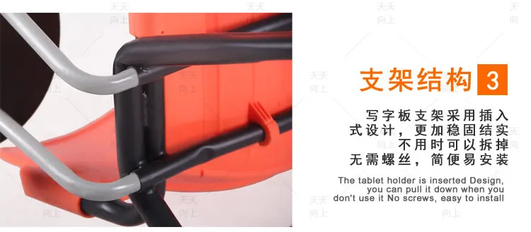 Study Chair with Folding Writing Pad School Tablet Chairs with Book Basket Lightweight