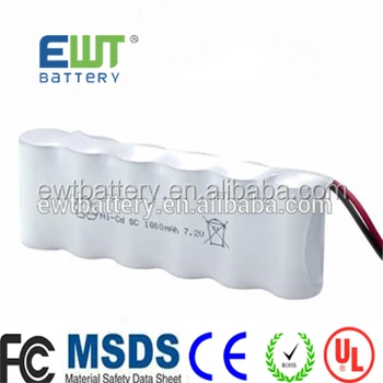 Pacco Batterie Ni-Cd 6V 1800mAh 1,8Ah - 5 Celle SC Saldate 215x23 Mm (Extracell)