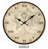 Quiet and accurate movement,Arabic Numerals ,World Map Pattern Design Wooden Round Home Decoration Wall Clock