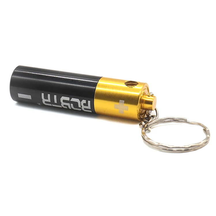 Battery Shape Weed Smoking Pipe with Key Chains