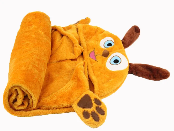 Animal Design Shaped Super Warm Baby Plush Blanket With Hood