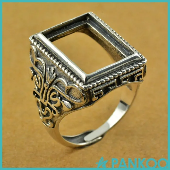Wholesale 925 Sterling Silver Ring Blank Settings Without Stones Thai Silver Tray Crown Ring