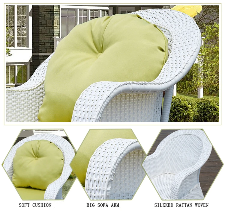 PE Rattan Garden Sets Outdoor Furniture Wicker Sofa with 4 Seats