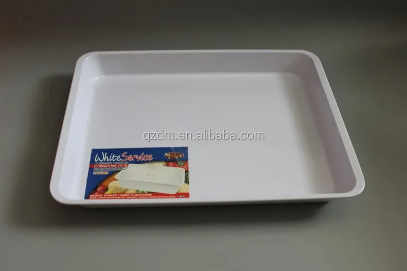 White Service Melamine Tray Plastic Deep Tray