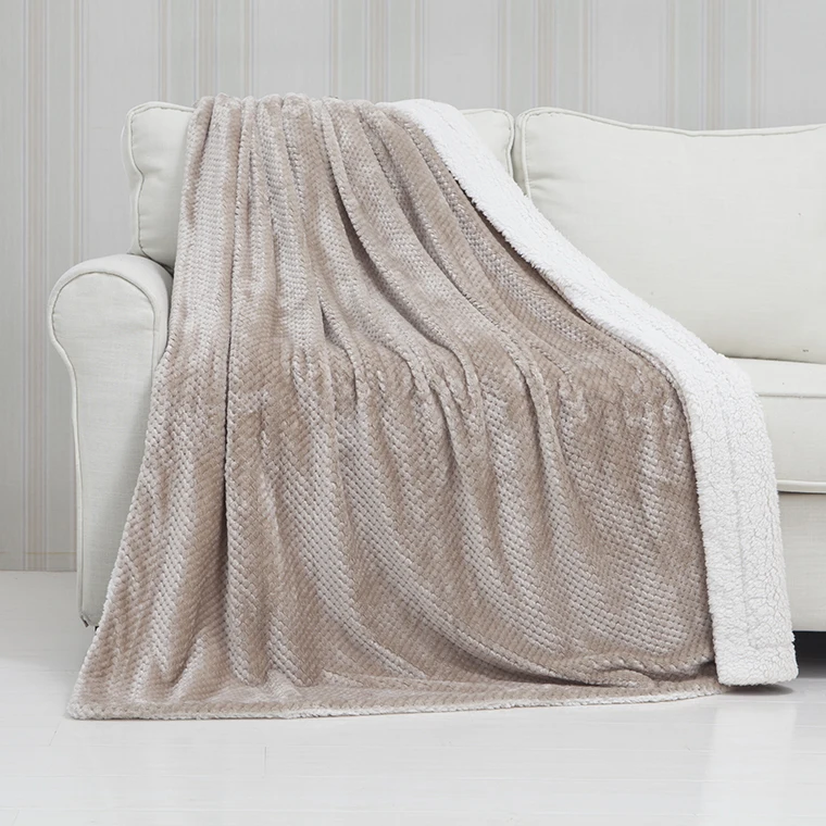 Wholesale Christmas Fleece Throw Heavy Warm Custom Size Sherpa Blanket