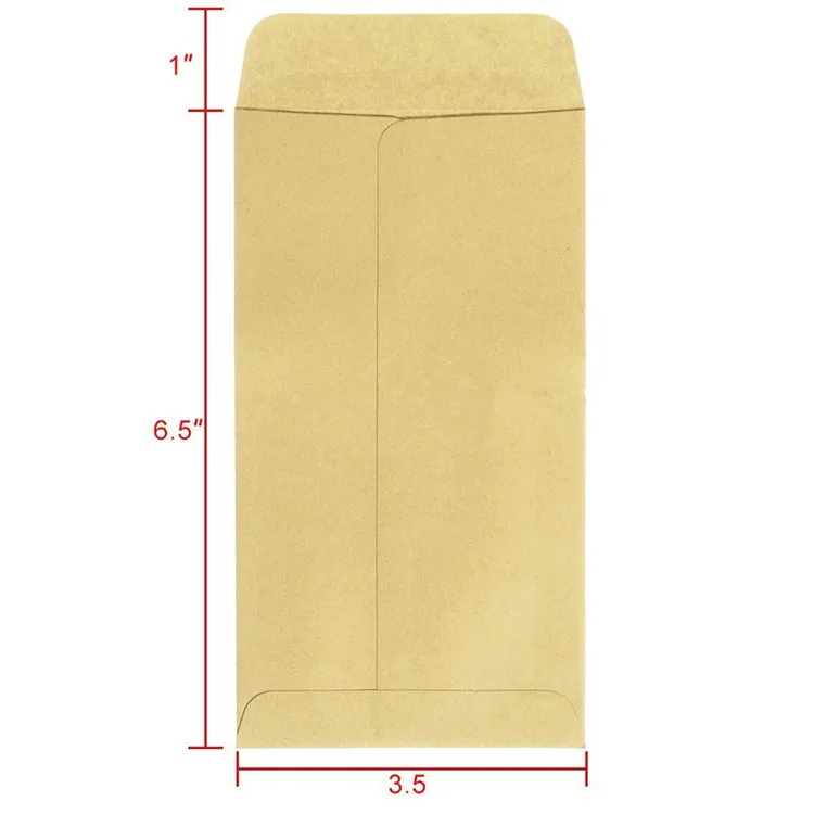 Brown Expanded Small Kraft Paper Seal Water Glue Envelope