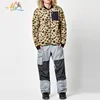 Custom Design Camo Full-Zip Printed Sherpa fleece jacket Ribbed knit collar Regular fit mens wool coat