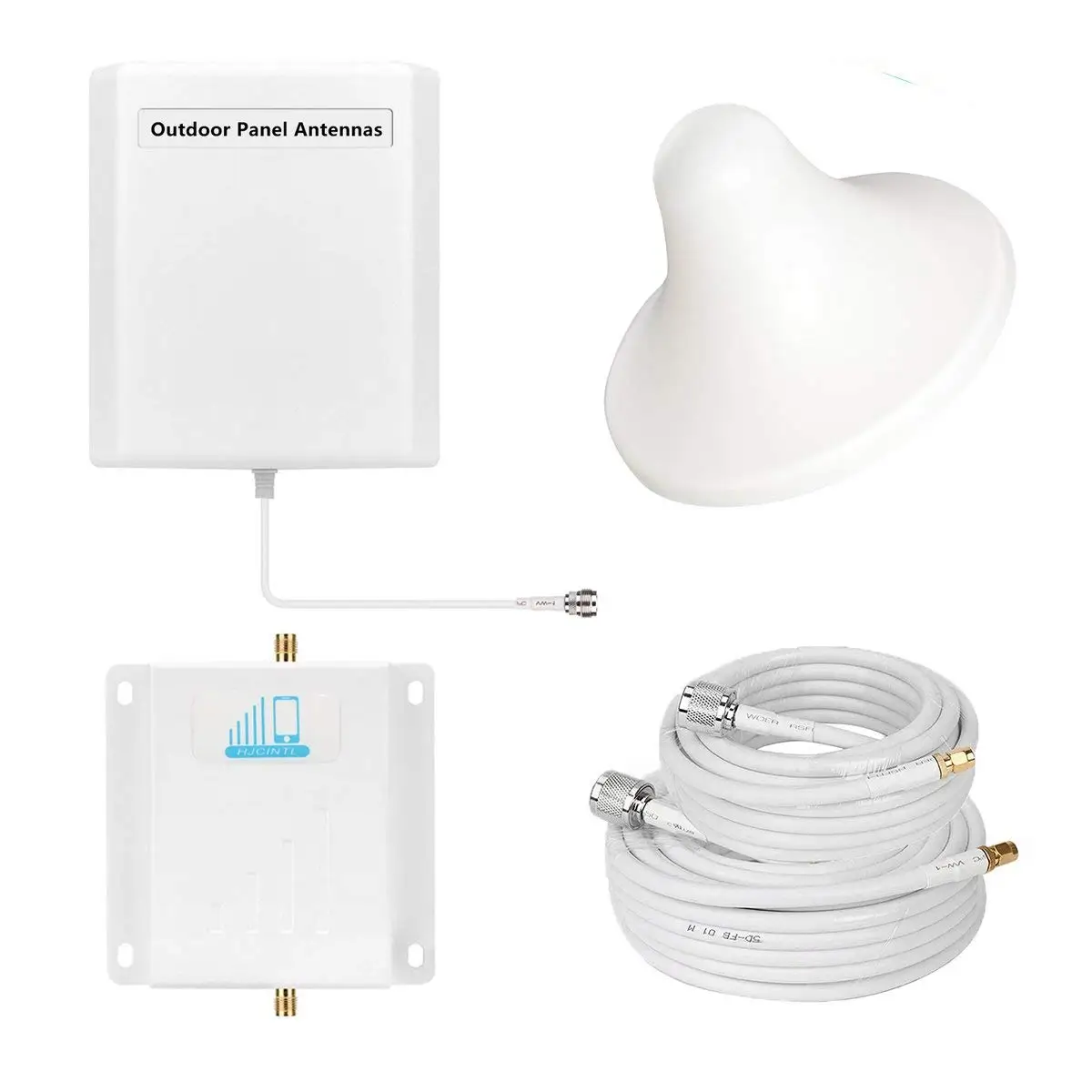 at&T T-Mobile Cell Phone Signal Booster 4G LTE Cell Booster HJCINTL High Gain Band 12/17 Home 4G Signal Booster Mobile Phone Signal Repeater Amplifier Kit for Home, Office (Panel/Ceiling W)