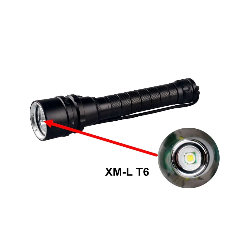 High Power T6 18650 Rechargeable IP68 Underwater Diving Torch LED